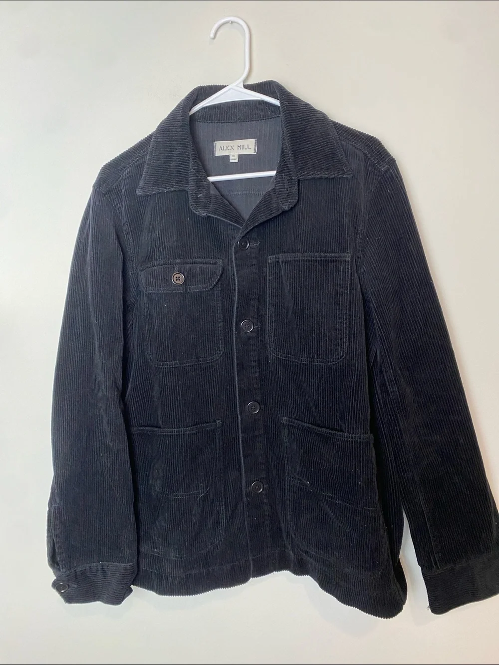 Alex Mill Corduroy Work Chore Jacket Black Five Button Huckberry Size S